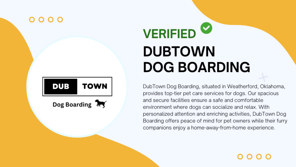 DubTown Dog Boarding, situated in Weatherford, Oklahoma, provides top-tier pet care services for dogs. Our spacious and secure facilities ensure a safe and comfortable environment where dogs can socialize and relax. With personalized attention and enriching activities, DubTown Dog Boarding offers peace of mind for pet owners while their furry companions enjoy a home-away-from-home experience.